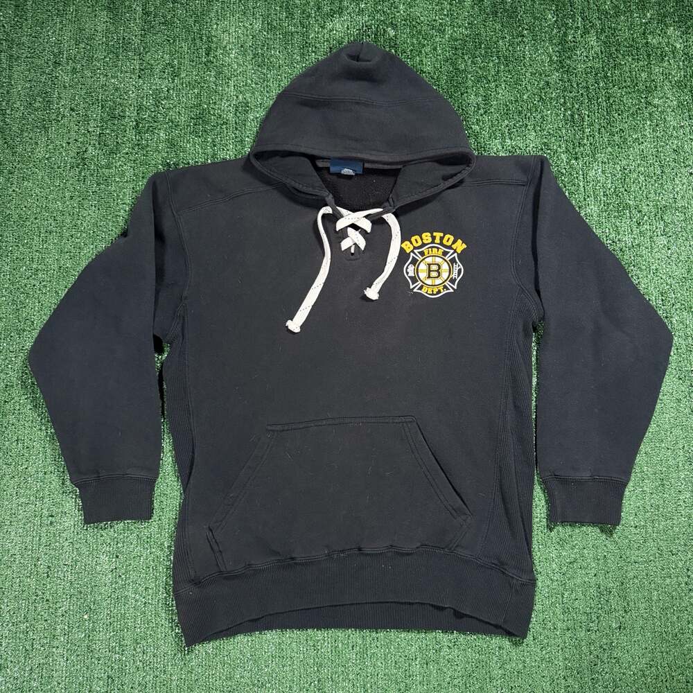 J. America Boston Fire Department x Boston Bruins Hoodie Sweatshirt Large